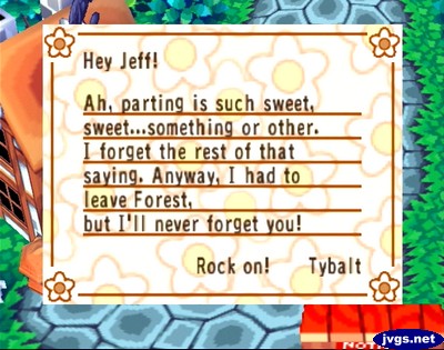 Tybalt's goodbye letter.