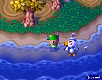 Gulliver washed up on the beach, still in water, in Forest.