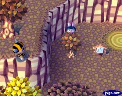 Snake hiding behind a tree.