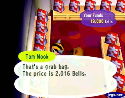 Tom Nook: That's a grab bag. The price is 2,016 bells.