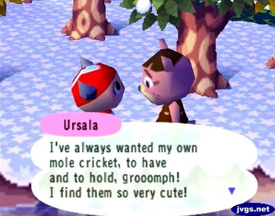 Ursala: I've always wanted my own mole cricket, to have and to hold, grooomph! I find them so very cute!