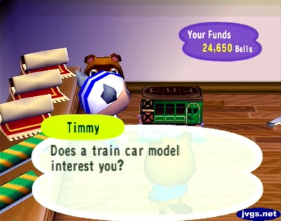 Timmy: Does a train car model interest you?