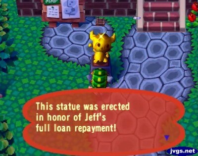 This statue was erected in honor of Jeff's full loan repayment!