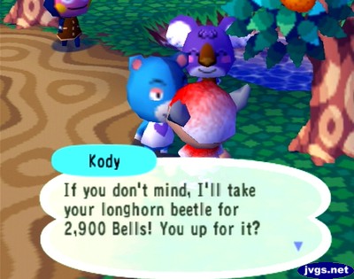 Kody: If you don't mind, I'll take your longhorn beetle for 2,900 bells! You up for it?