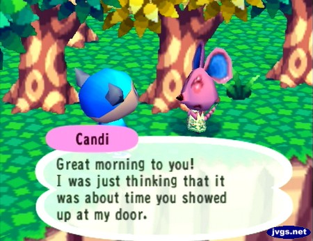 Candi: Great morning to you! I was just thinking that it was about time you showed up at my door.