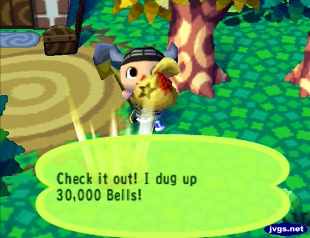 Check it out! I dug up 30,000 bells!
