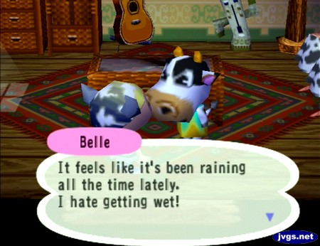 Belle: It feels like it's been raining all the time lately. I hate getting wet!
