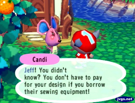 Candi: Jeff! You didn't know? You don't have to pay for your design if you borrow their sewing equipment!
