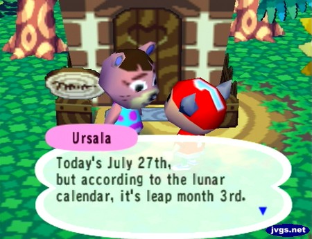 Ursala: Today's July 27th, but according to the lunar calendar, it's leap month 3rd.