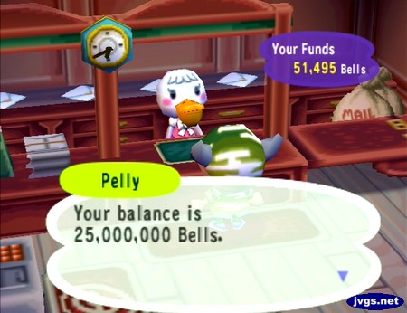Pelly: Your balance is 25,000,000 bells.