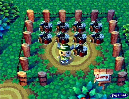 Nine heaps of trash in the dump.