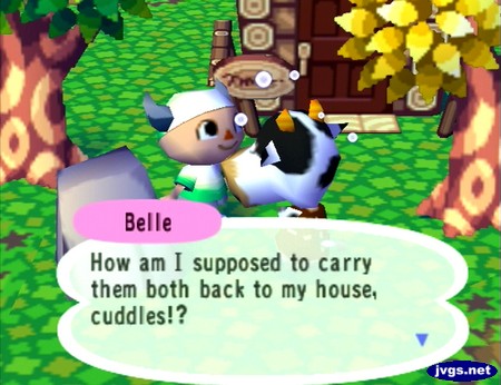 Belle: How am I supposed to carry them both back to my house, cuddles!?