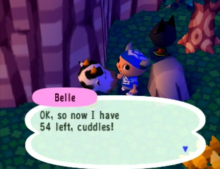 Belle: OK, so now I have 54 left, cuddles!