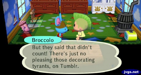 Broccolo: But they said that didn't count! There's just no pleasing those decorating tyrants, on Tumblr.