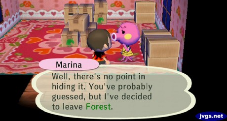 Marina: Well, there's no point in hiding it. You've probably guessed, but I've decided to leave Forest.