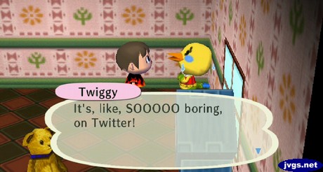 Twiggy: It's, like, SOOOOO boring, on Twitter!