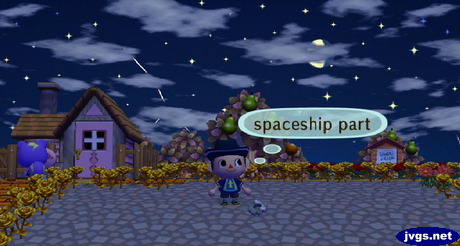 Finding the spaceship part on the ground.