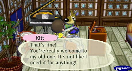 Kitt: That's fine! You're really welcome to my old one. It's not like I need it for anything!