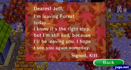Kitt's goodbye letter.