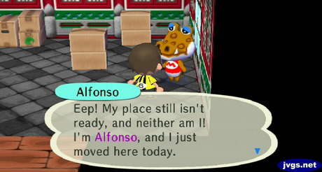 Alfonso: Eep! My place still isn't ready, and neither am I! I'm Alfonso, and I just moved here today.