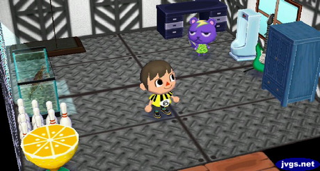 Static stands near his men's toilet as he looks at me with an annoyed look on his face.