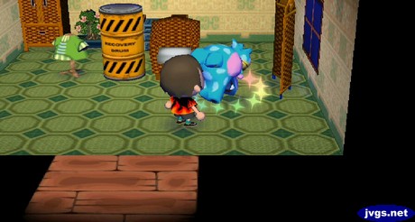 Alli looks down at the floor as she flips after taking her medicine.