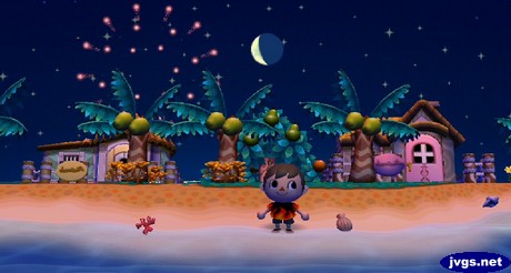 I watch fireworks from my beach during the fireworks festival in ACCF.