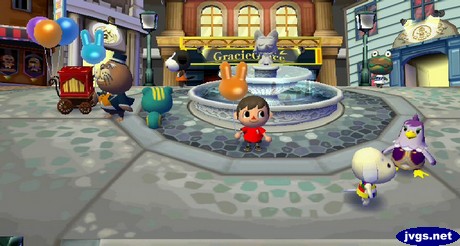 I stand in the city, holding an orange bunny balloon.