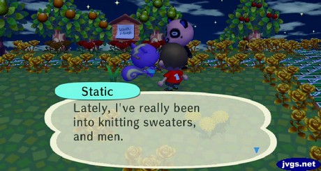 Static: Lately, I've really been into knitting sweaters, and men.