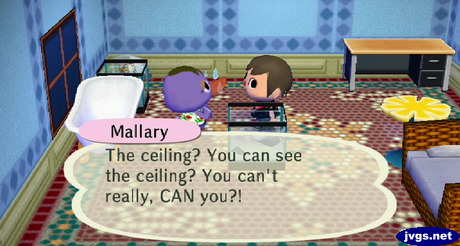 Mallary: The ceiling? You can see the ceiling? You can't really, CAN you?!