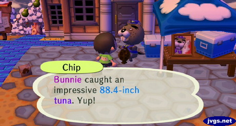 Chip: Bunnie caught an impressive 88.4-inch tuna. Yup!