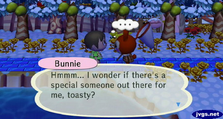 Bunnie: Hmmm... I wonder if there's a special someone out there for me, toasty?