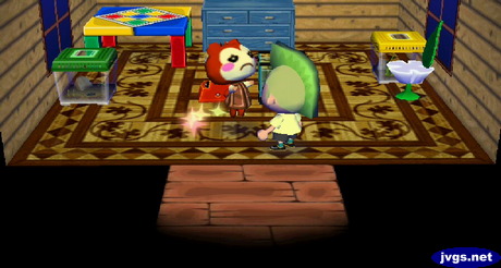 Bunnie's ears go back as she backflips after taking some medicine.