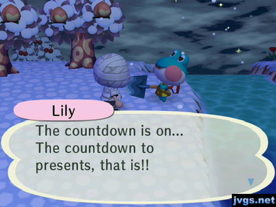 Lily: The countdown is on... The countdown to presents, that is!!