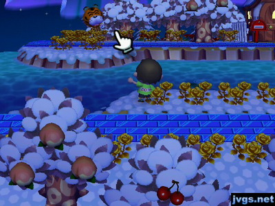 Waving to Rowan from across the river.