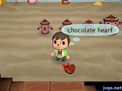 The chocolate heart on display in my house.