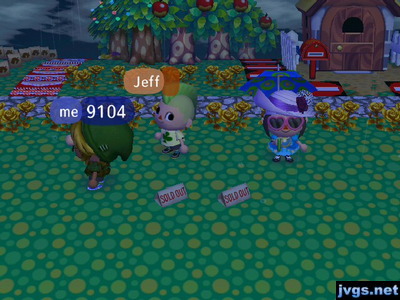 Tom displays SOLD OUT signs on the ground.