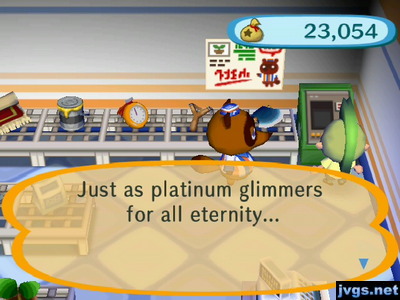 Just as platinum glimmers for all eternity...
