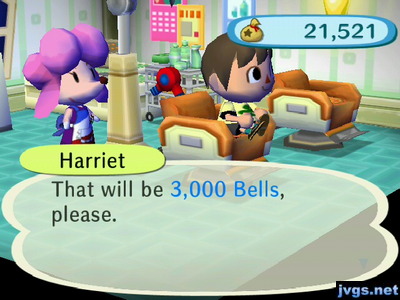 Harriet: That will be 3,000 bells, please.