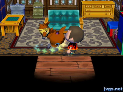 Elmer the horse flips as he takes his medicine.