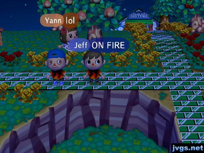 Me and Chris both wearing flame shirts.