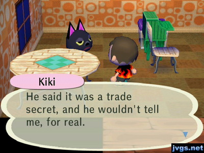 Kiki: He said it was a trade secret, and he wouldn't tell me, for real.