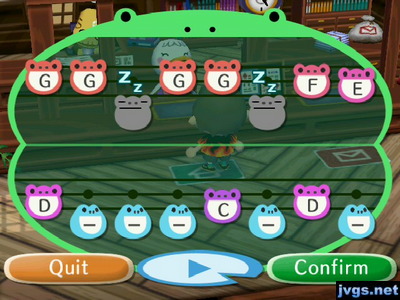 Animal Crossing town tune notes for the song Faraway Promise from Xenogears on Sony PlayStation.