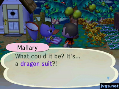 Mallary: What could it be? It's... a dragon suit?!