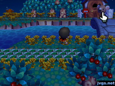 Waving to Melba, who was standing on the bridge.