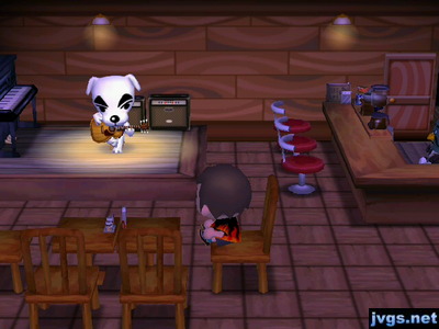 I enjoy a live music performance by K.K. Slider in the Roost.