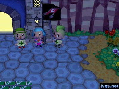 Yann, Patty, and Jeff by the gate. Yann and Jeff were wearing green from St. Patrick's Day.