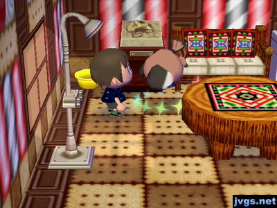 Melba flips upside-down as she takes some cold medicine.