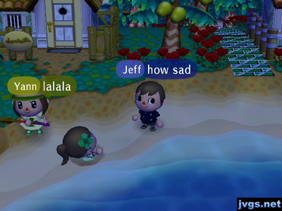 Wendy struggling to get out of a pitfall on the beach.