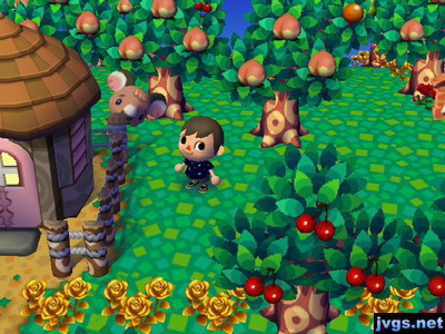 Melba hides behind a house during a game of hide-and-seek in ACCF.